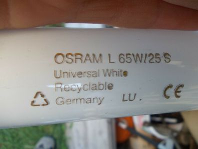 3,8 cm 1,5m 150 cm dimmbar dimmable Osram - L 65w/25 S Universal White