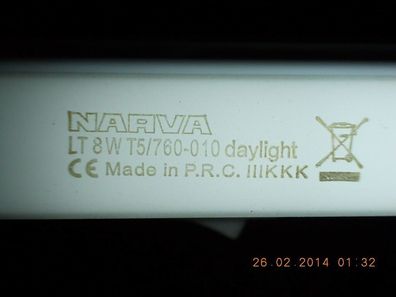 Ersatz-Marke für replacement brand for NARVA LT 8wT5/765 cool DayLight