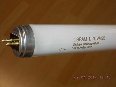 OSRAM L 10W/25 Weiss-Universal-White 48 cm Lampe 10 w 25 L10w/25 Tube Neon Röhre