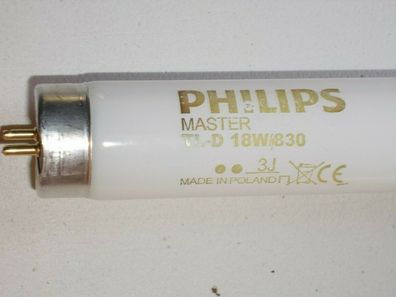 Starter + Philips MASTER TL-D 18w/830 3J Made in Poland Neon Lampe Tube 3000 K
