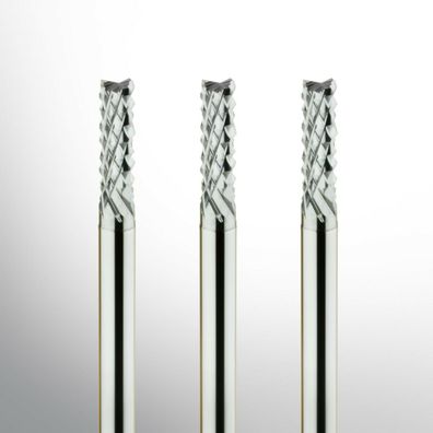 5 Stück VHM-Fräser-Diamantverzahnt 0,60mm - 3,175mm Schaftfräser für CNC Fräse