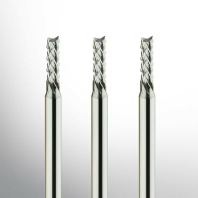 3 Stück VHM Fräser Diamantverzahnt linksspiralisiert "downcut" für CNC Fräse
