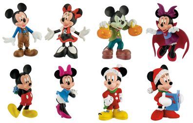 Micky & Minnie Maus Figuren 7cm (8er Set) Spielfiguren Bayern Halloween Mouse