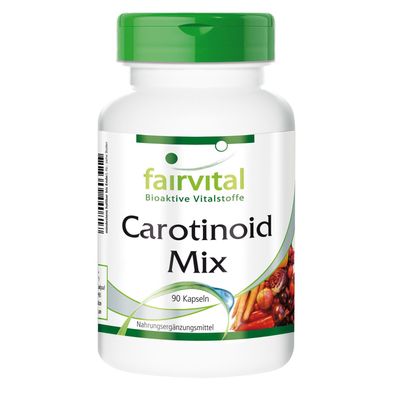 Carotinoid Mix mit Anthocyanen - 90 Kapseln Lycopin Lutein Zeaxanthin - fairvital