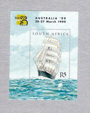 Motiv - altes Segelschiff (Südafrika) - schöner Block o