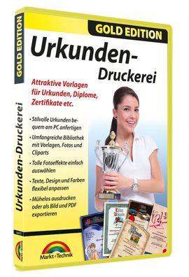 Urkunden Druckerei - Gold Edition - Diplome, Zertifikate, Urkunden…. erstellen