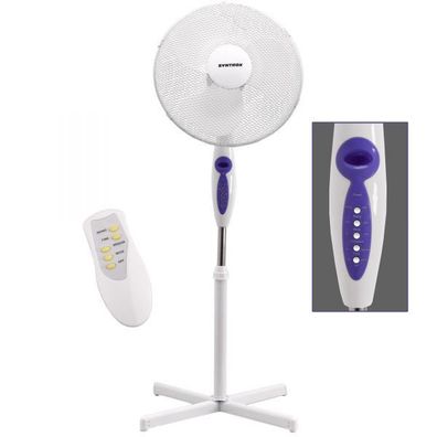 Syntrox SVT-50W weiss Standventilator Kurt mit Fernbedienung