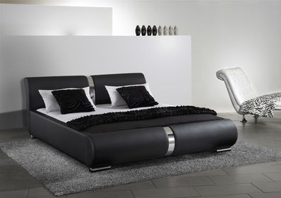 Polsterbett Bett Doppelbett DAKAR Komplettset 180x200 cm Schwarz