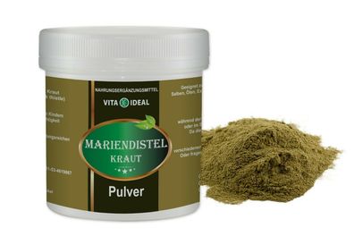 Vitaideal ® Mariendistel Kraut PULVER + Messlöffel von NEZ-Diskounter