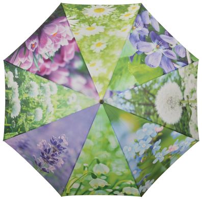 Esschert Design Regenschirm Schirm BLUMEN groß Stockschirm Öffnungsautomatik