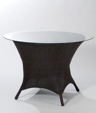Tisch rund Stelios 110x75cm, Kunstfaser Esstisch Gartentisch Rundtisch