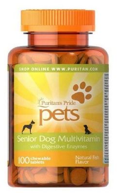 Puritans Pride Senior Dog Multivitamin -- 100 Chewables