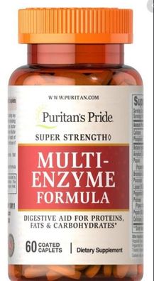 Puritans Pride Super Strenght Multi Enzyme --- 60 Caplets
