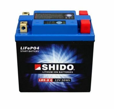 Shido LB9-B LiFePO4 Motorradbatterie sicher, leicht und lange Lebensdauer
