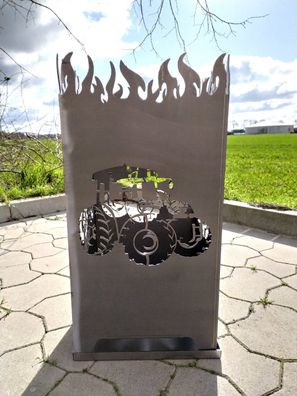 Feuerkorb Trecker Traktor Flammen inkl. Ascherost + Aschewanne Feuerflair