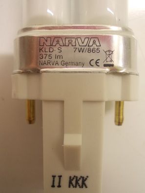 Lampe 4 pin pins Metallstifte Narva KLD-S/ E 7W/865 380 lm CE Tageslicht Daylight
