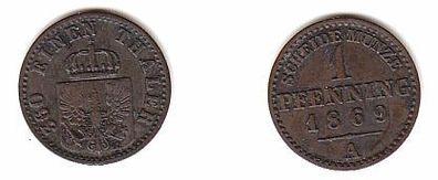 1 Pfennig Kupfer Münze Preussen 1869 A ss+