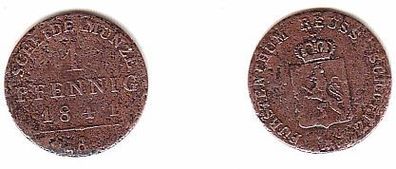 1 Pfennig Kupfer Münze Reuss Schleiz 1841 A s