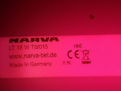 NARVA LT 18 W T8/015 II N red rote NeonRöhre Tube Lampe NARWA 59 60 61 cm