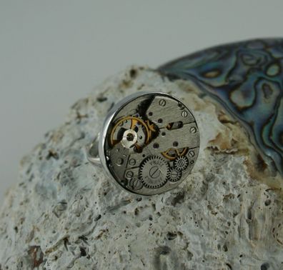 Sterling Silber Ring Steampunk Größe 56