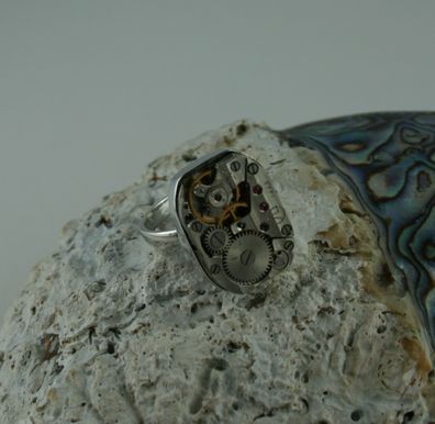 Sterling Silber Ring Steampunk Größe 58
