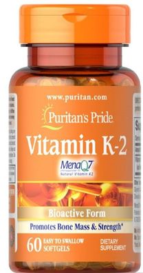 Puritans Pride Vitamin K-2 (MenaQ7) --- 60 softgels x 50 mcg