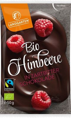 Landgarten Bio Himbeere in Zartbitter-Schokolade (50g)