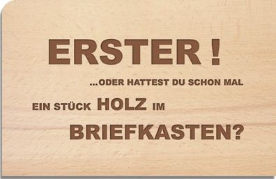 Holzpost Postkarte aus Buchen- oder Birkenholz "Erster"