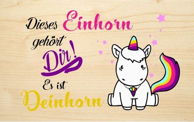 Biodora Bunte Holzgrußkarte Einhorn