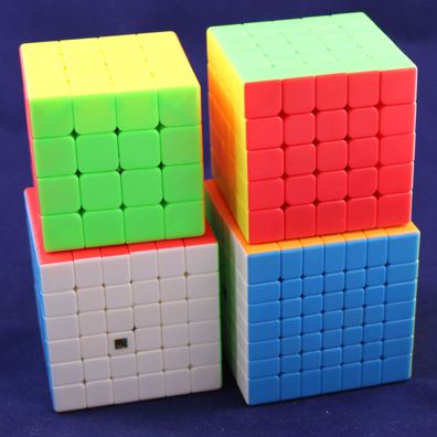 MoYu Meilong Set 4x4, 5x5, 6x6, 7x7 - stickerless - Zauberwürfel Speedcube Magi