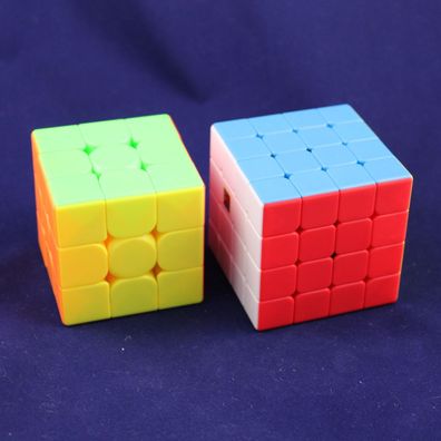 MoYu Meilong Set 3x3, 4x4 - stickerless - Zauberwürfel Speedcube Magischer Magi