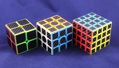 MoYu Meilong Set 2x2, 3x3, 4x4 - carbon - Zauberwürfel Speedcube Magischer Magi