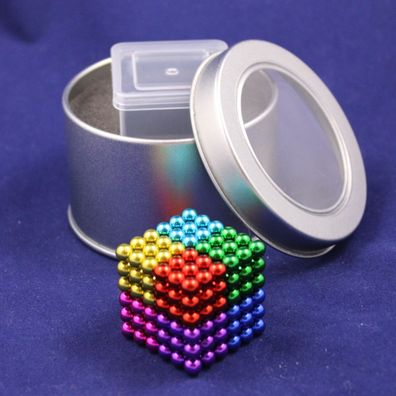 Neo Ball Cube - 5mm - 8farbig - Neocube 216 Magnet Würfel Neodym Kugelmagnet DI