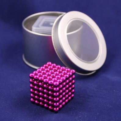 Neo Ball Cube - 5mm - pink - Neocube 216 Magnet Würfel Neodym Kugelmagnet DIY K