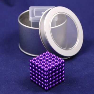 Neo Ball Cube - 5mm - violett - Neocube 216 Magnet Würfel Neodym Kugelmagnet DI