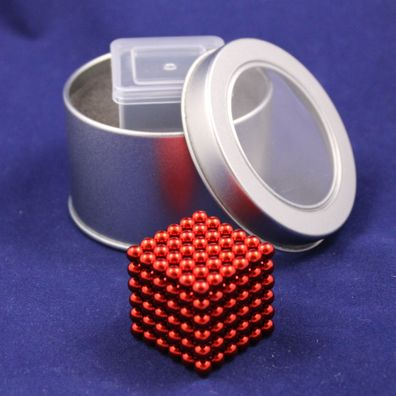 Neo Ball Cube - 5mm - rot - Neocube 216 Magnet Würfel Neodym Kugelmagnet DIY Kr