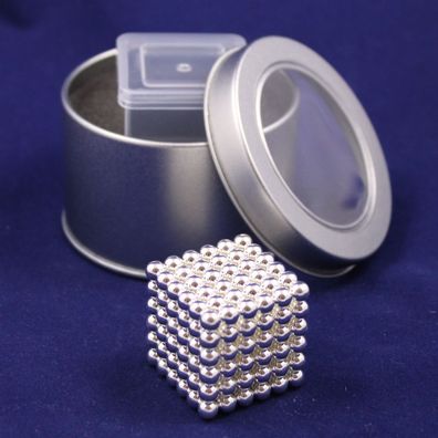 Neo Ball Cube - 5mm - SILBER - Neocube 216 Magnet Würfel Neodym Kugelmagnet DIY