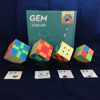 Shengshou Gem 4er Set 2x2 3x3 4x4 5x5 - stickerless - Zauberwürfel Speedcube Ma