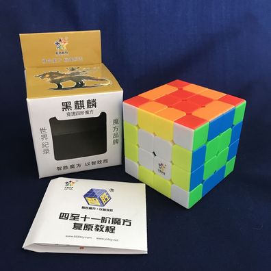 YuXin Black Kirin 4x4 - stickerless - Zauberwürfel Speedcube Magischer Magic Cu