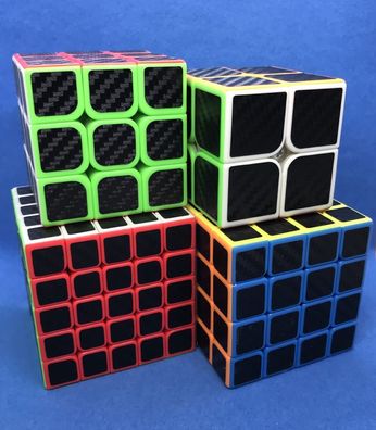 Original MoYu Carbon Cube 4er Set 2x2 3x3 4x4 5x5 - Zauberwürfel Speedcube Magi
