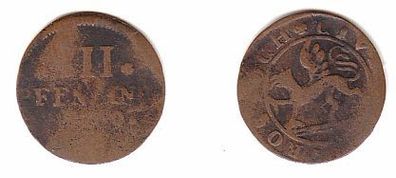 3 Pfennig Kupfer Münze Rostock 1760 R s