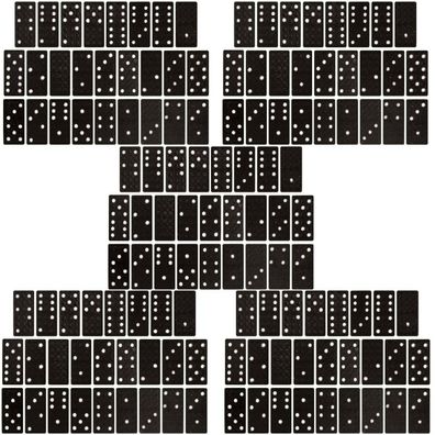 5 Dominospiele Dominosteine in Holzbox 140 Steine Dominospiel Domino Spiel