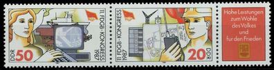 DDR Zusammendruck Nr WZd712 postfrisch 3ER STR SB4877E