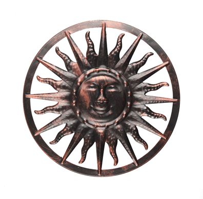 Solar Wanddekoration - ca. &Oslash; 40 cm - Motiv: Sonne - Garten Deko beleuchtet