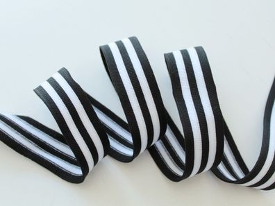 NEU Galonband "schwarz-weiß ", Galonstreifen, Jerseyband, 3 cm breit