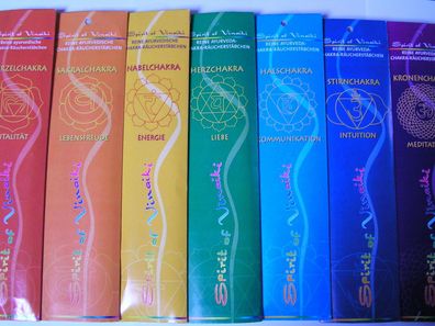 Spirit of Vinaiki, Räucherstäbchen, Chakra Sorten, 23 g