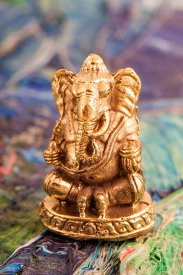 Miniaturfigur Ganesha, Messing, H: 3 cm, FI-308