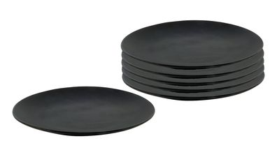 Teller 27 cm - 6 Stück - Farbe: schwarz - Porzellanteller Speiseteller flach