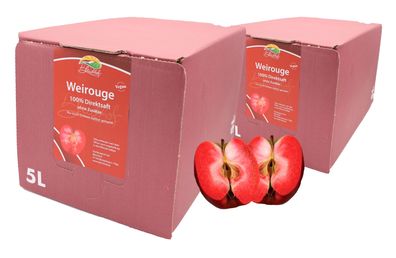 Bleichhof Apfelsaft Weirouge – 100% Direktsaft, Bag-in-Box (2x 5l Saftbox)