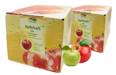 Bleichhof Apfelsaft klar – 100% Direktsaft, OHNE Zuckerzusatz (2x 5l Saftbox)